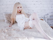 Cutie In White Stockings